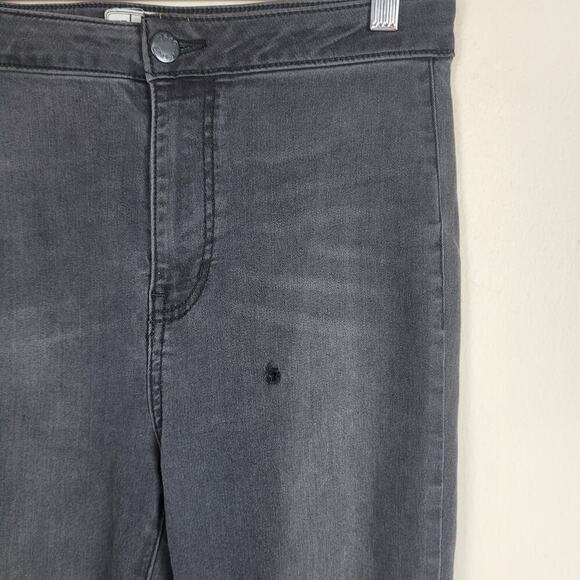 Free People Jeans 27 Just Float On Bell Bottom Flare Black Gray 70s Boho Hippie - Picture 10 of 11